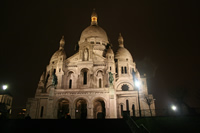 Sacre-Coeur Bazilikası (Basilique du Sacré-Cour) Fotoğraf Galerisi 1 (Gece) (Montmartre, Paris, Fransa)