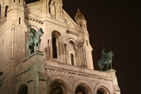 Sacre-Coeur Bazilikası (Basilique du Sacré-Cour) Fotoğraf Galerisi 2 (Gece) (Montmartre, Paris, Fransa)