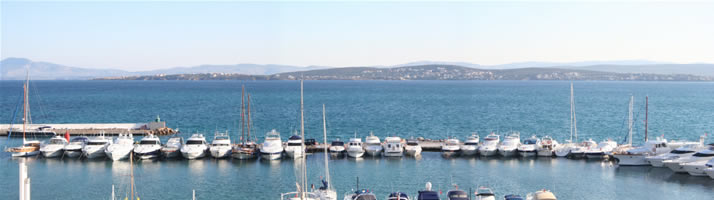 Panorama of Marina of Hotel Altin Yunus 4 (Izmir, Cesme)