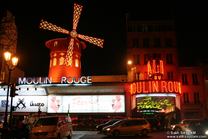 Moulin Rouge Photo Gallery (At Night) (Paris, France)