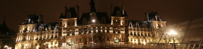 City Hall of Paris (Htel de Ville) Panorama 4 (At Night) (Paris, France)